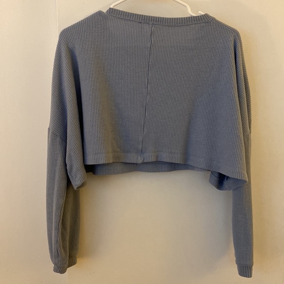 Urban Outfitters Out From Under XS Henley Crop Top Light Blue - Picture 4 of 4